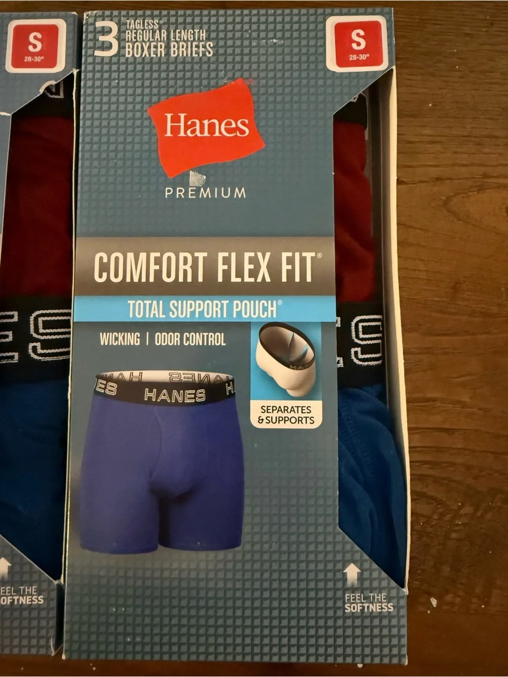 Hanes Premium Comfort Flex Fit 6 Boxer Briefs Reg Length Small Tagless